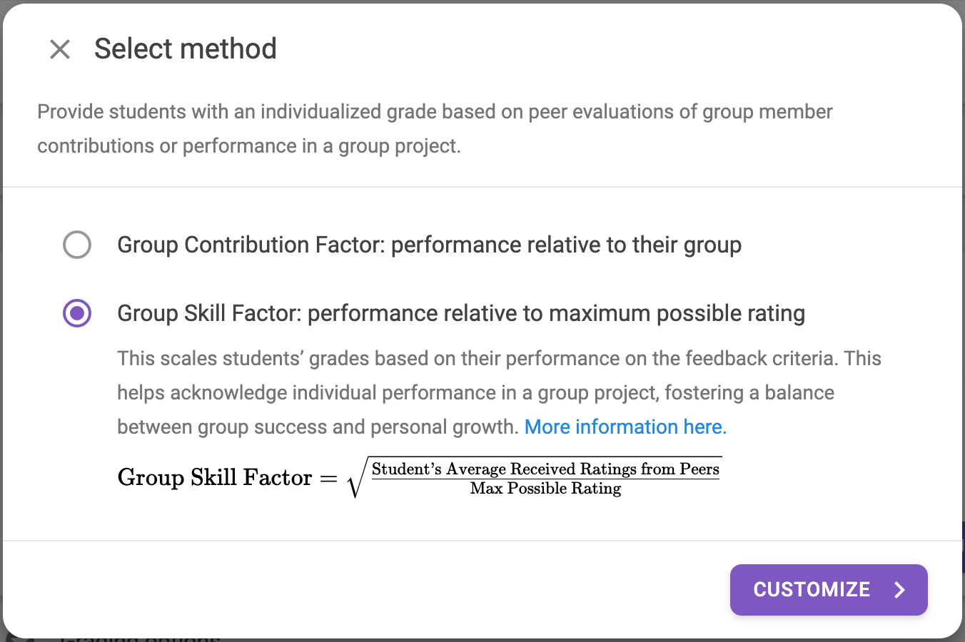 Fig. 5. The two factor methods within Group Contribution Grading.