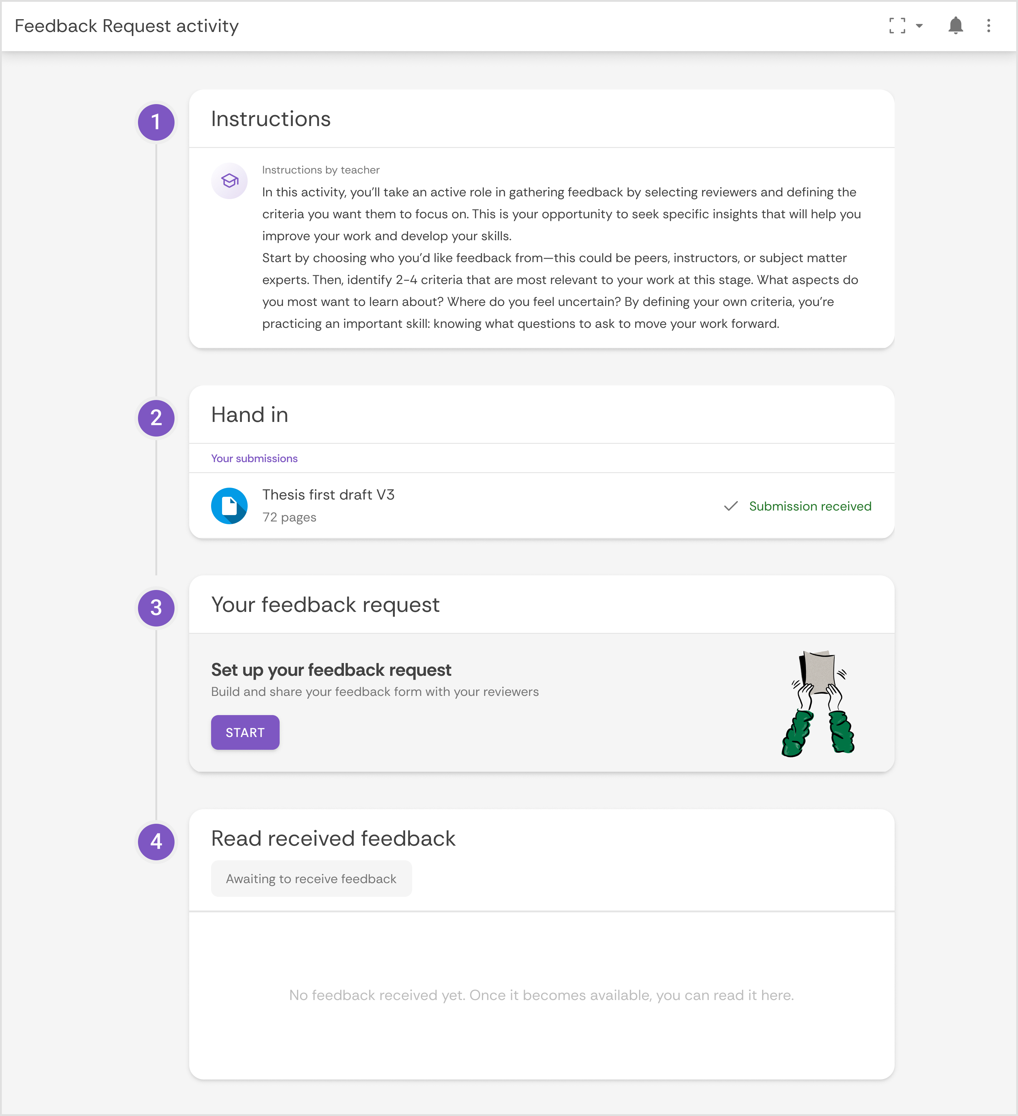 Student - activity overview with submissions no progress.jpg